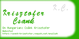 krisztofer csank business card